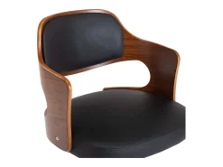 Sillas de comedor giratorias 2 unidades madera curvada y cuero negro
