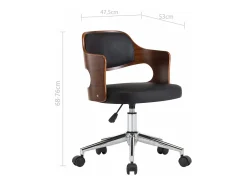 Sillas de comedor giratorias 2 unidades madera curvada y cuero negro