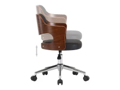 Sillas de comedor giratorias 2 unidades madera curvada y cuero negro