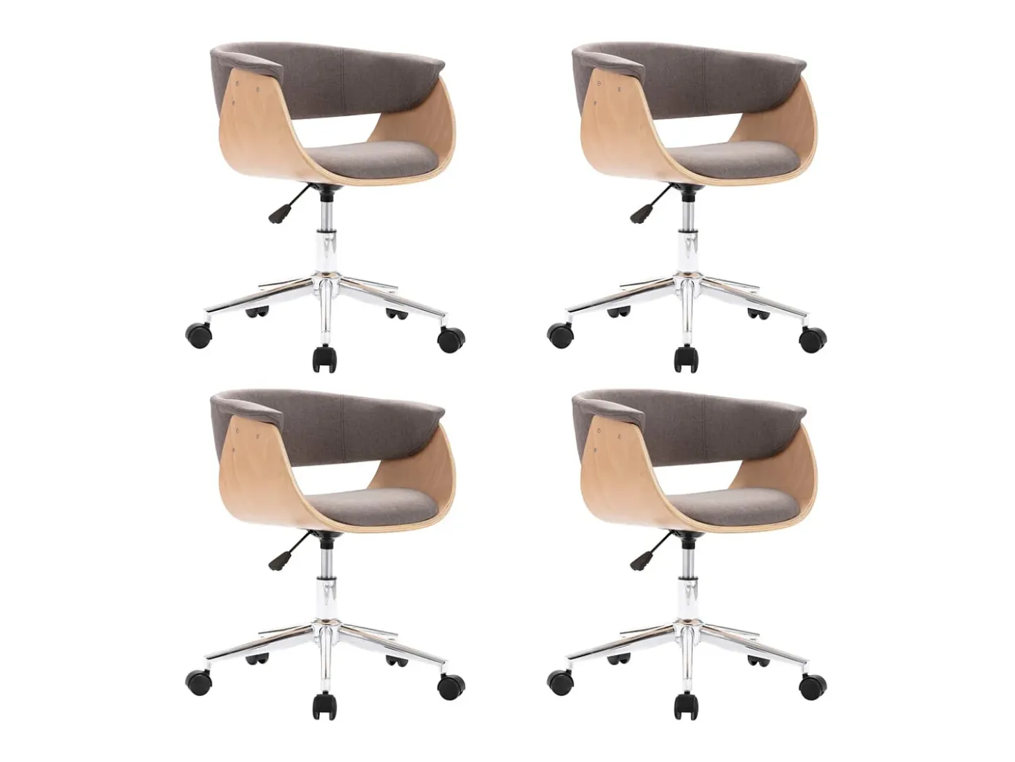 Sillas de comedor giratorias 4 unidades tela taupe