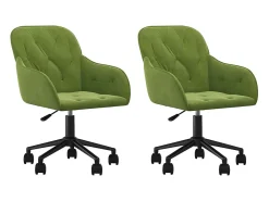 Sillas de comedor giratorias 2 unidades terciopelo verde claro