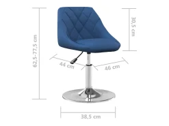 Sillas de comedor giratorias 2 unidades terciopelo azul