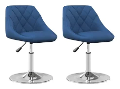 Sillas de comedor giratorias 2 unidades terciopelo azul
