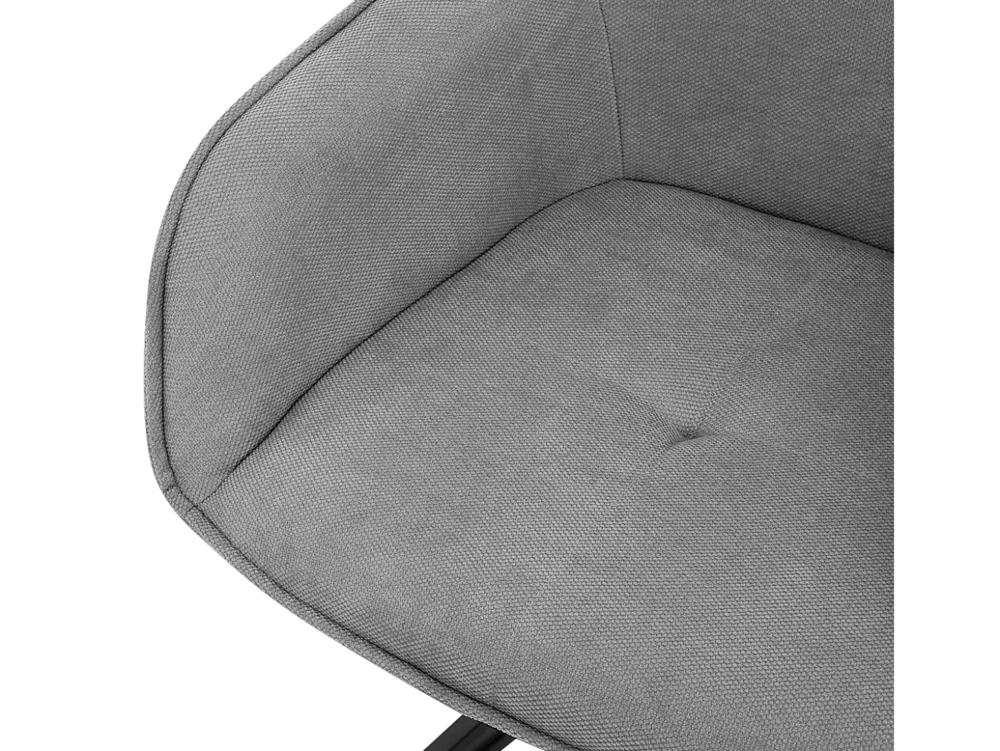 Sillas de comedor giratorio gris tela tejida asiento ergonómico y patas metal