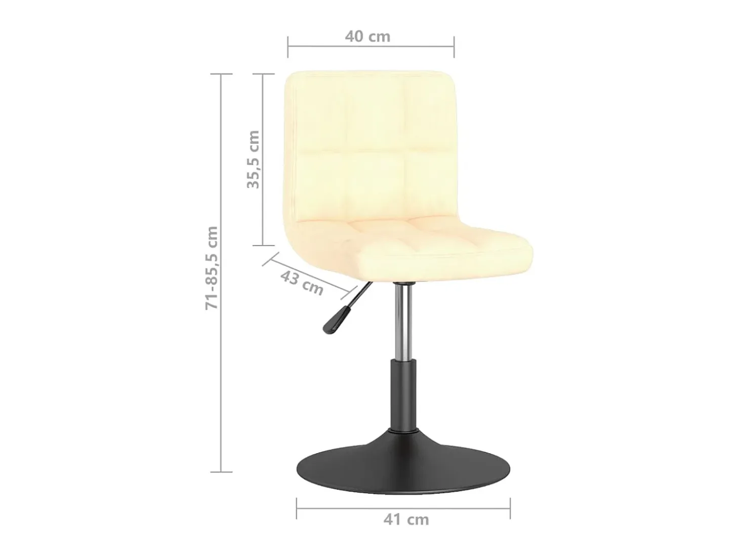 Sillas de comedor giratorias 2 unidades terciopelo crema