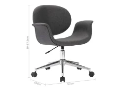Sillas de comedor giratorias 6 unidades tela gris
