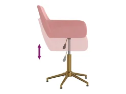 Sillas de comedor giratorias 2 unidades terciopelo rosa
