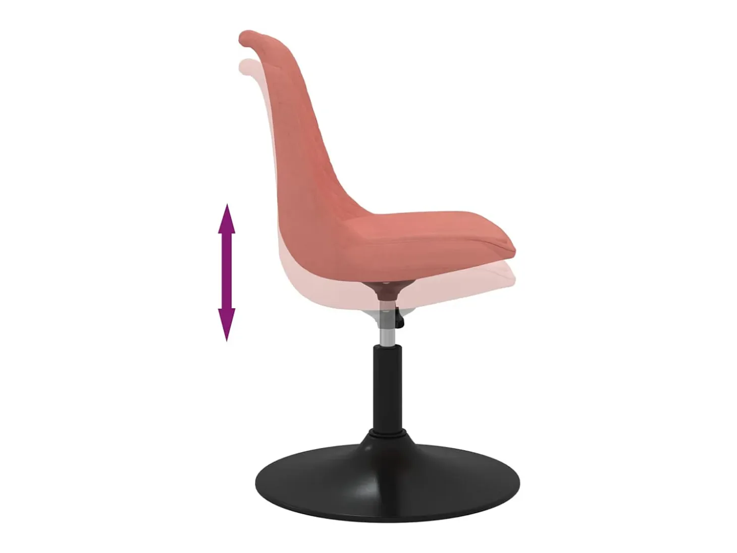 Sillas de comedor giratorias 4 unidades de terciopelo rosa