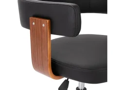 Sillas de comedor giratorias 2 unidades madera curvada y cuero negro