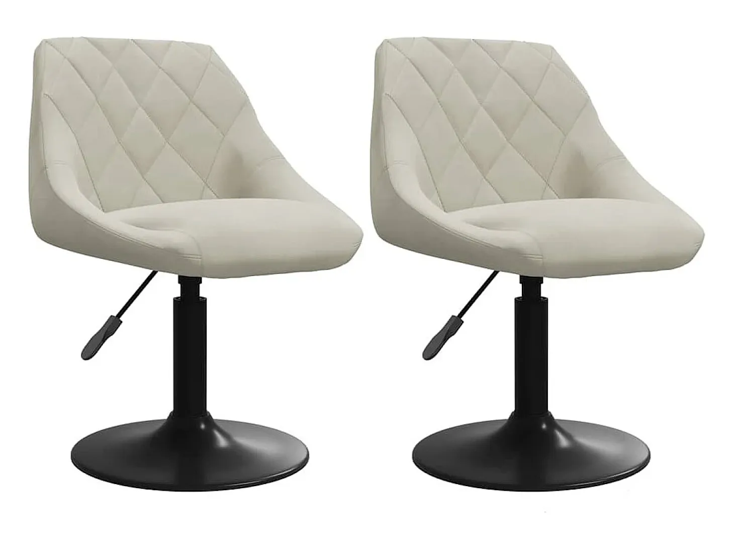 Sillas de comedor giratorias 2 uds terciopelo crema