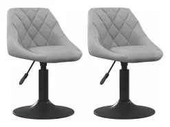 Sillas de comedor giratorias 2 unidades de terciopelo gris claro