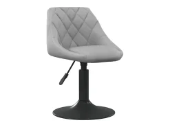 Sillas de comedor giratorias 6 unidades de terciopelo gris claro