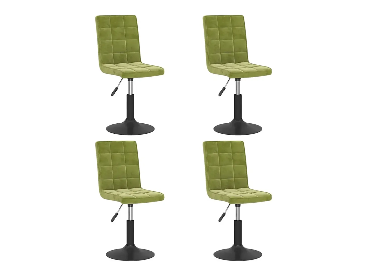 Sillas de comedor giratorias 4 unidades de terciopelo verde claro