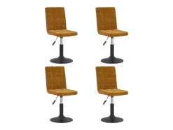 Sillas de comedor giratorias 4 unidades terciopelo marrón