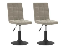 Sillas de comedor giratorias 2 unidades de terciopelo gris claro