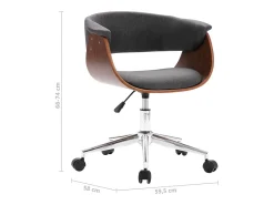 Sillas de comedor giratorias 4 uds tela gris