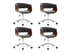 Sillas de comedor giratorias 4 uds tela gris