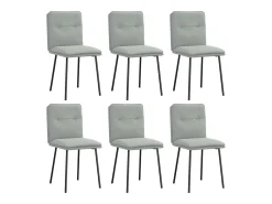 Sillas de comedor giratorias 6 unidades terciopelo gris claro
