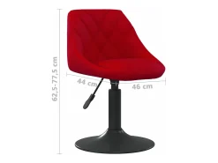 Sillas de comedor giratorias 6 unidades terciopelo rojo vino tinto