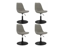 Sillas de comedor giratorias 4 unidades terciopelo gris claro