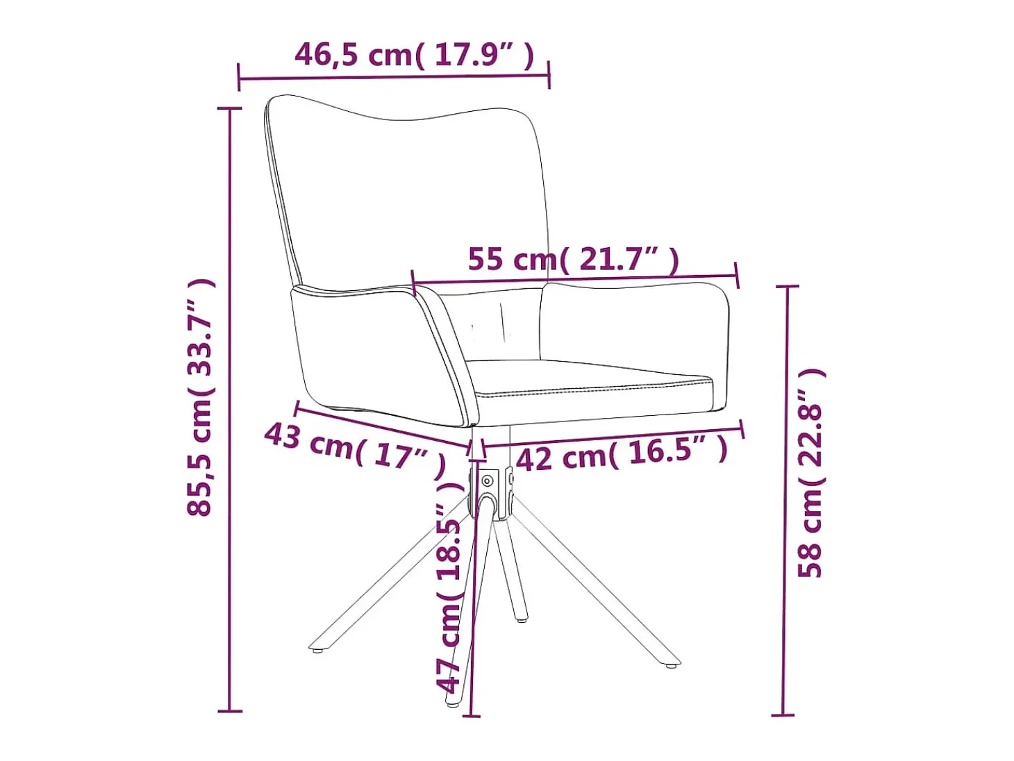 Sillas de comedor giratorias 2 unidades terciopelo rosa