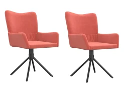 Sillas de comedor giratorias 2 unidades terciopelo rosa