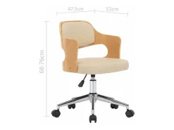 Sillas de comedor giratorias 4 unidades madera curvada cuero crema