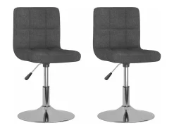 Sillas de comedor giratorias 2 unidades tela gris oscuro