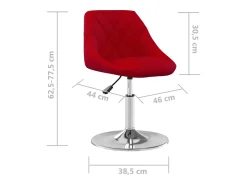 Sillas de comedor giratorias 6 unidades terciopelo rojo tinto