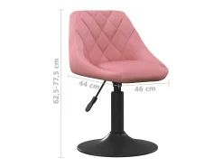 Sillas de comedor giratorias 2 unidades terciopelo rosa