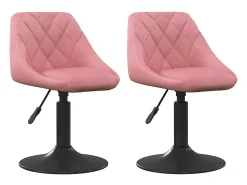 Sillas de comedor giratorias 2 unidades terciopelo rosa
