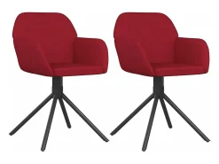 Sillas de comedor giratorias 2 unidades terciopelo rojo tinto
