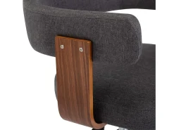 Sillas de comedor giratorias 4 unidades madera curvada y tela gris