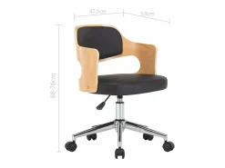 Sillas de comedor giratorias 2 unidades madera curvada y cuero negro