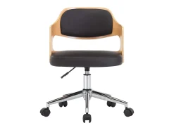Sillas de comedor giratorias 2 unidades madera curvada y cuero negro