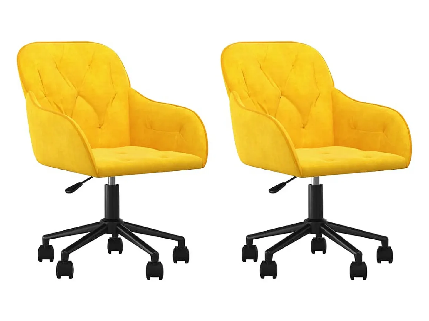 Sillas de comedor giratorias 2 unidades terciopelo amarillo