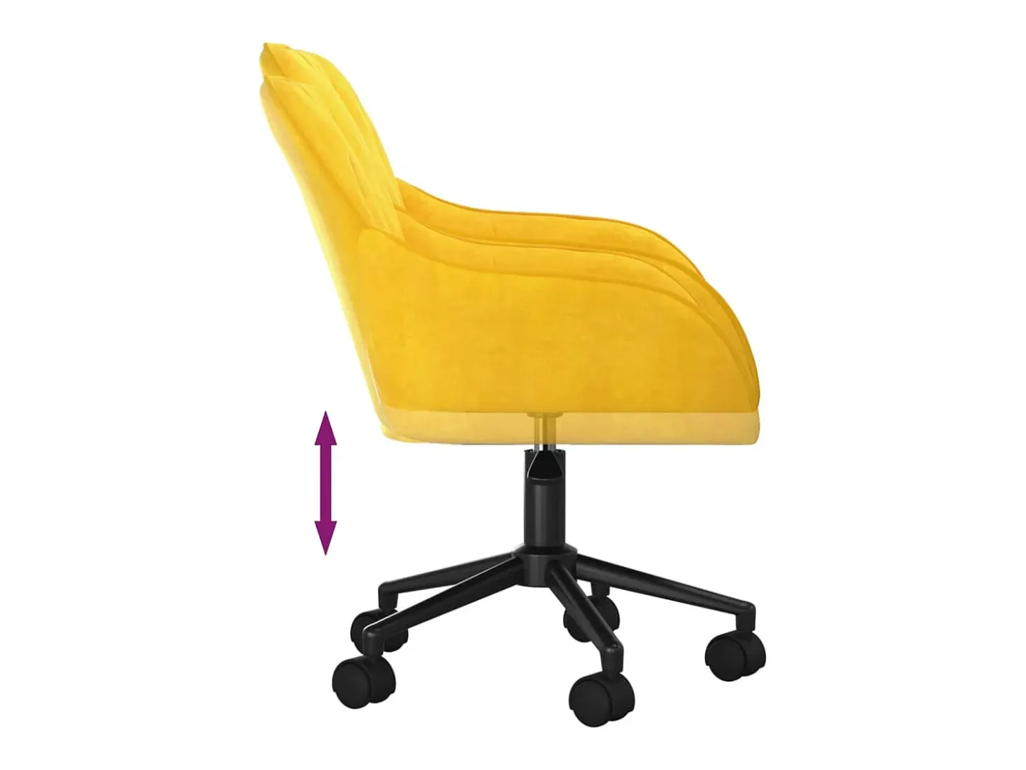 Sillas de comedor giratorias 2 unidades terciopelo amarillo