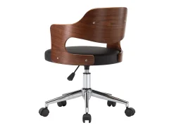 Sillas de comedor giratorias 6 unidades madera curvada y cuero negro