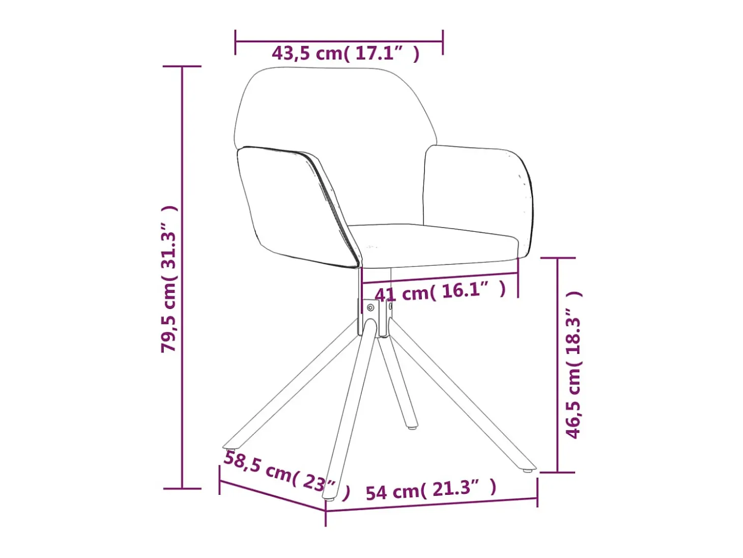 Sillas de comedor giratorias 2 unidades terciopelo azul