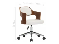 Sillas de comedor giratorias 4 unidades madera curvada cuero blanco