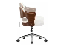 Sillas de comedor giratorias 4 unidades madera curvada cuero blanco