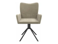 Sillas de comedor giratorias 2 unidades de terciopelo gris claro