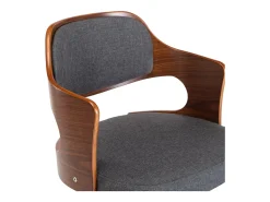 Sillas de comedor giratorias 4 unidades madera curvada y tela gris