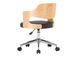 Sillas de comedor giratorias 2 uds madera curvada y cuero negro ES285849