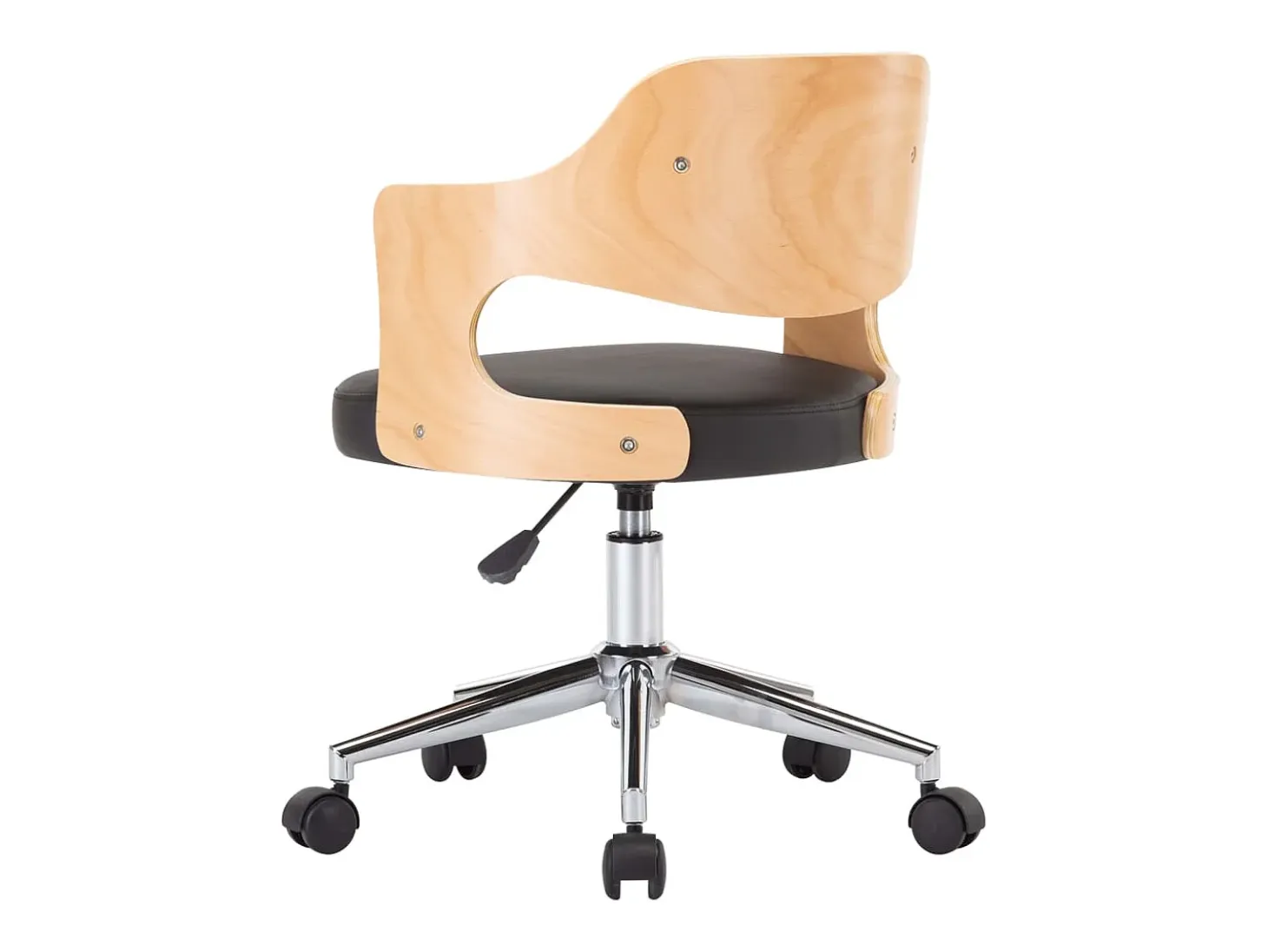Sillas de comedor giratorias 2 uds madera curvada y cuero negro ES285849
