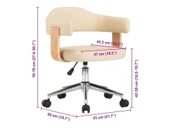 Sillas de comedor giratorias 6 unidades cuero sintético crema