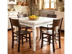 Sillas de comedor Lucy, juego de 2, en madera de nogal oscuro con asiento de madera maciza.