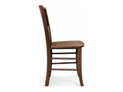 Sillas de comedor Lucy, juego de 2, en madera de nogal oscuro con asiento de madera maciza.