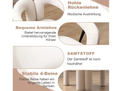 Sillas de comedor modernas de terciopelo, sillones tapizados decorativos, sillas de cocina para salón, juego de 2 (64 x 50,5 x 71 cm)