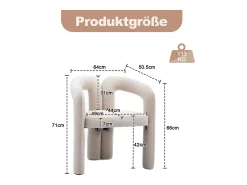 Sillas de comedor modernas de terciopelo, sillones tapizados decorativos, sillas de cocina para salón, juego de 2 (64 x 50,5 x 71 cm)